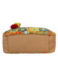 Florid Printed Canvas & PU Shoulder Bag