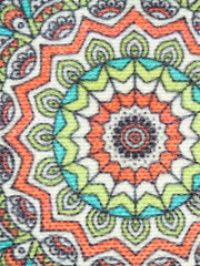 Ethnic Digital Printed Canvas & PU Backpack