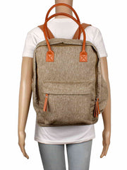 Classic Shaded Canvas & PU Backpack
