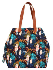 Modish Digital Printed Canvas & PU Shoulder Bag