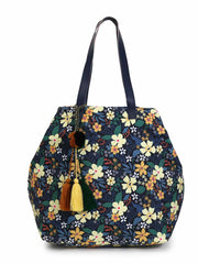 Modish Digital Printed Canvas & PU Shoulder Bag