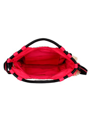 Streak Cotton Lurex & PU Shoulder Bag