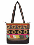 Geomat Acrylic Jacquard & PU Shoulder Bag