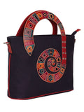 Modish Cotton Canvas & Leather Satchel Bag