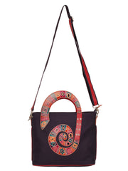 Modish Cotton Canvas & Leather Satchel Bag