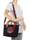 Modish Cotton Canvas & Leather Satchel Bag