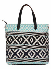 Geomat Jacquard & PU Shoulder Bag