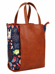 Modish Digital Printed Canvas & PU Sling Bag