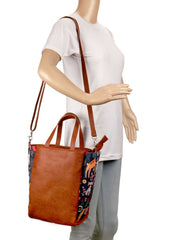 Modish Digital Printed Canvas & PU Sling Bag