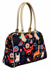 Modish Digital Printed Poly Canvas And PU Hand Bag