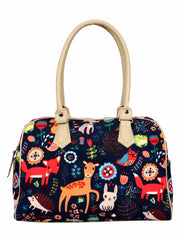 Modish Digital Printed Poly Canvas And PU Hand Bag