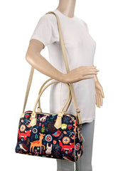 Modish Digital Printed Poly Canvas And PU Hand Bag