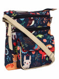 Modish Digital Printed Canvas & PU Sling Bag