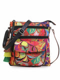 Modish Digital Printed Canvas & PU Sling Bag