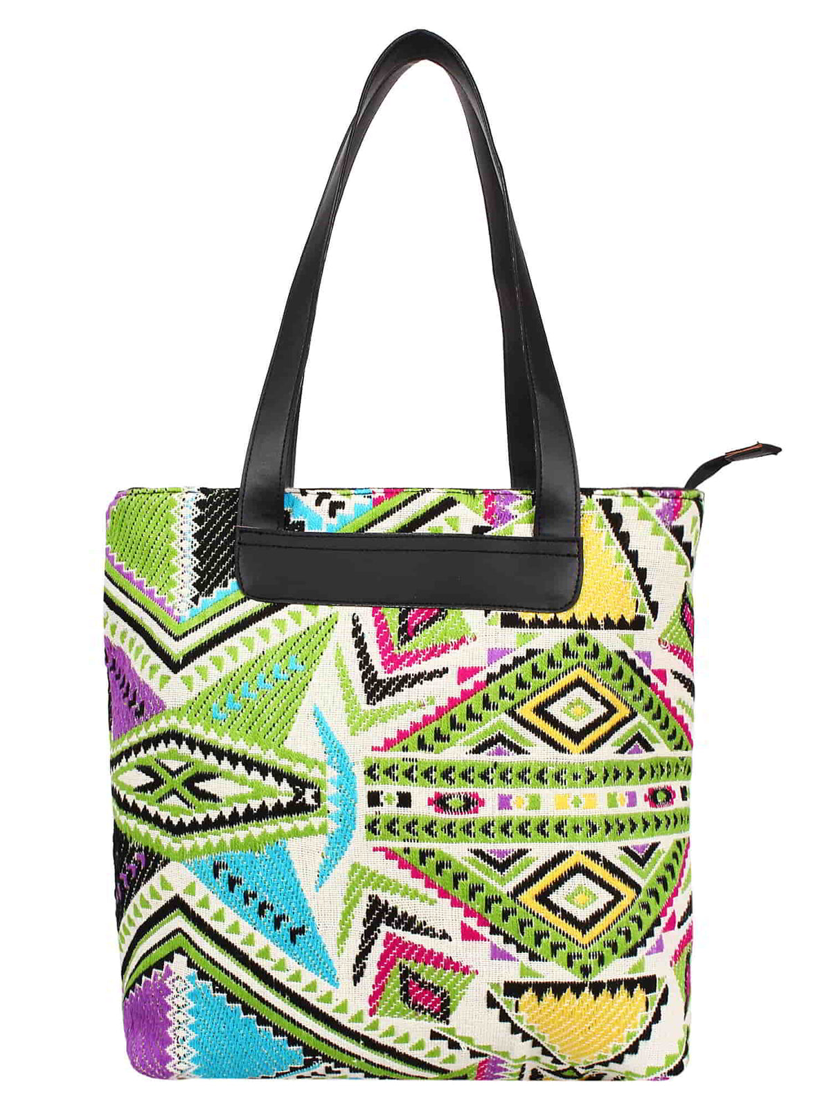 Geomat Acrylic Jacquard & PU Shoulder Bag