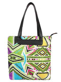 Geomat Acrylic Jacquard & PU Shoulder Bag