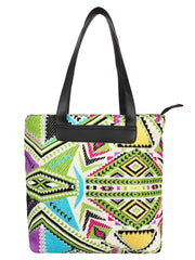 Geomat Acrylic Jacquard & PU Shoulder Bag