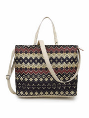 Geomat Digital Printed Canvas & PU Hand Bag
