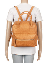 Classic Textured Leatherite Backpack