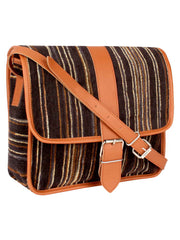 Streak Velvet & PU Sling Bag