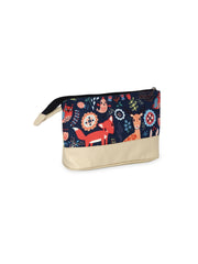 Modish Polyester & PU Quirky Cosmetic Vanity Bag