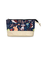 Modish Polyester & PU Quirky Cosmetic Vanity Bag