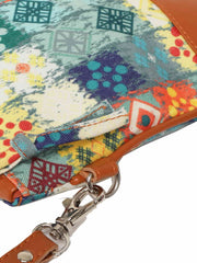 Geomat Polyester PU Graphic Cosmetic Vanity Bag