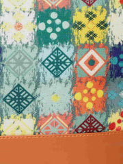 Geomat Polyester PU Graphic Cosmetic Vanity Bag
