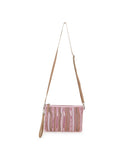 Glid Striped Sequined Cotton Handloom & Leatherette Sling Bag