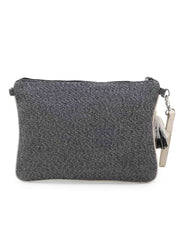 Canvas & Leatherette Floral Embroidered Sling Bag