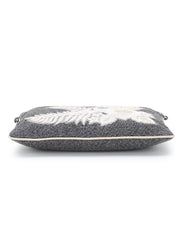 Canvas & Leatherette Floral Embroidered Sling Bag