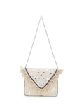Gaper Medallion Embellished Cotton Jacquard Sling Bag