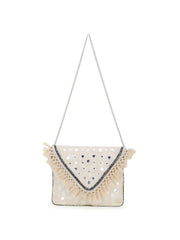 Gaper Medallion Embellished Cotton Jacquard Sling Bag