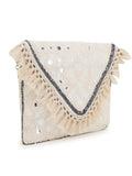 Gaper Medallion Embellished Cotton Jacquard Sling Bag