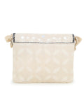 Gaper Medallion Embellished Cotton Jacquard Sling Bag