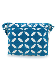 Gaper Medallion Embellished Cotton Jacquard Sling Bag
