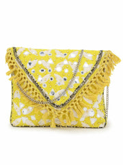 Gaper Medallion Embellished Cotton Jacquard Sling Bag