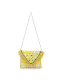 Gaper Medallion Embellished Cotton Jacquard Sling Bag