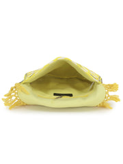 Gaper Medallion Embellished Cotton Jacquard Sling Bag