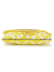 Gaper Medallion Embellished Cotton Jacquard Sling Bag