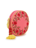 Verdant Floral Embroidered Cotton Canvas  Sling Bag