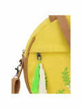 Verdant Floral Embroidered Cotton Canvas & Leatherette Sling Bag
