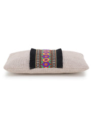 Cotton Canvas Embroidered Smart Casual Vanity Bag