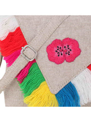 Floral Patch Canvas Sling Bag