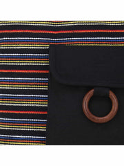 Jute Textured & Striped Shopping Bag