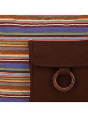 Jute Textured & Striped Shopping Bag