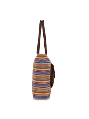 Jute Textured & Striped Shopping Bag