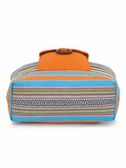 Jute Textured & Striped Shopping Bag