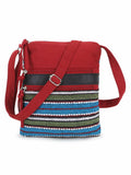 Geomat Acrylic & Canvas Striped Sling Bag