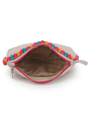 Cotton Canvas Solid Vanity Bag